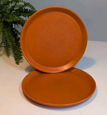 Honiton Pottery Devon - Orange Ceramic Serving Plates X2 (25.5cm) VGC