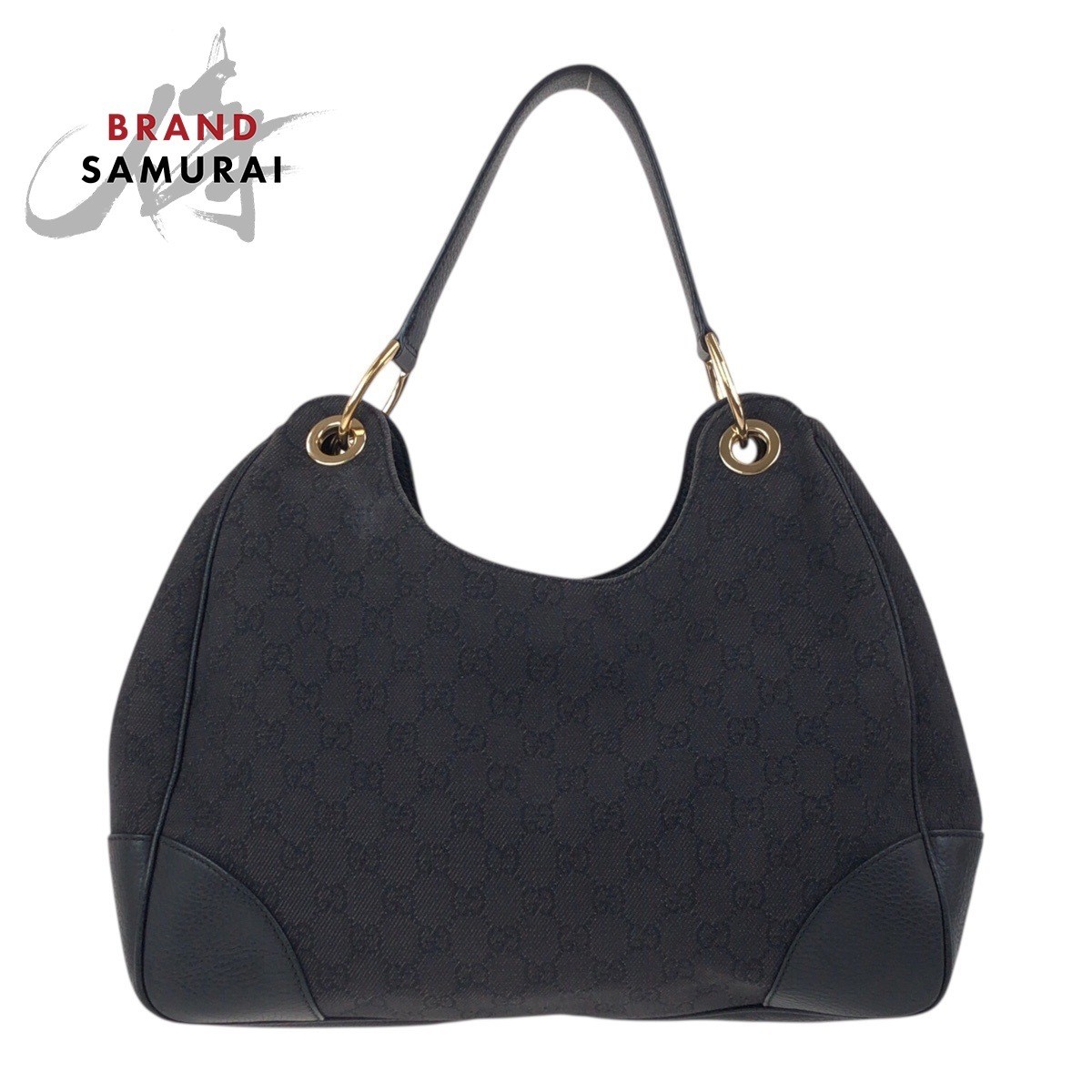 Gucci Black GG Canvas Leather 257268 Shoulder Bag Handbag 504164