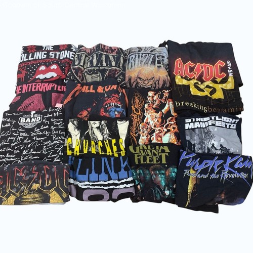 15pc Men's Band T-Shirt Wholesale Reseller Clothing Box - ACDC NIRVANA BLINK182