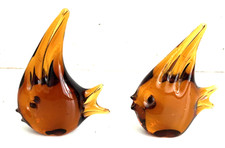 Art Glass Angel Fish Paperweights