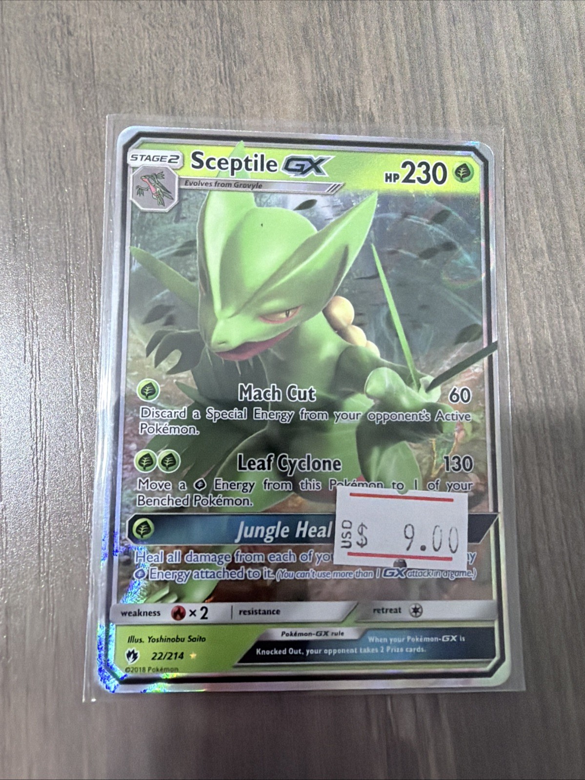 Sceptile GX 22/214 Holo GX Rare Lost Thunder Pokemon Near Mint