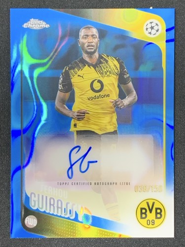 Serhou Guirassy 2025-26 Topps Chrome UCC Blue Lava Refarctor Auto /150 #CA-GU