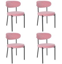 set of 4 Velvet Dining Chairs Velvet Seat Chairs Plush velvet seat and backrest