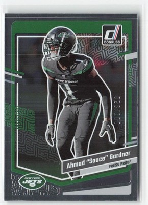 Ahmad ''Sauce'' Gardner 2023 Donruss Press Proof Silver #/100 #228 New York Jets