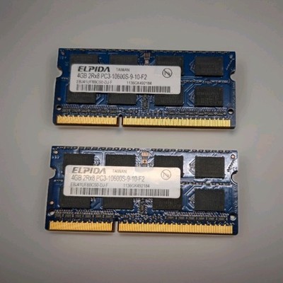 2x 4GB SDRAM Arbeitsspeicher von Elpida, DDR3 RAM 