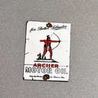 VINTAGE ARCHER INDIAN GASOLINE PORCELAIN SIGN CAR GAS TRUCK OIL MOTORCYCLE