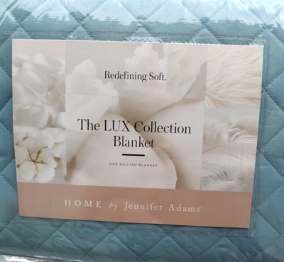 #ad #ad Jennifer Adams Home LUX Collection Quilted Blanket King Cal Cameo Blue 112quot;x90quot; $67.50