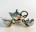 Vintage Hull Art Pottery WOODLAND Gloss Finish Teapot Creamer & Sugar Bowl Set