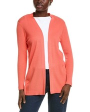 NEW Women's Sz S Jones New York Long Sleeve Side-Slit Cardigan Sweater Coral 89