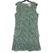 MICHAEL Michael Kors Dress Boho Cottage Prairie Feminine Floral Blue Green XL