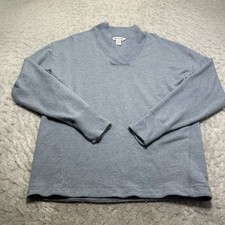 Athleta Clarity Sweatshirt Light Gray V Neck Rib Trim Athleisure Womens Size M