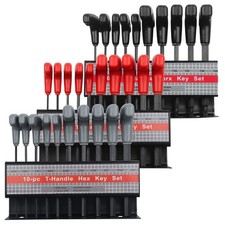 10pc T-handle Hex Key Set Sae Carbon Steel Insulated Non-slip Handles W Stand 10pc T-handle Hex Key Set Sae Carbon Steel Insulated Non-slip Handles W Stand