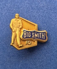 VINTAGE BIG SMITH CLOTHES OVERALLS GOLD SERVICE AWARD PIN