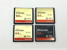 Lot Of 4 - SanDisk 64GB Extreme/ Extreme Pro Compact Flash Cards