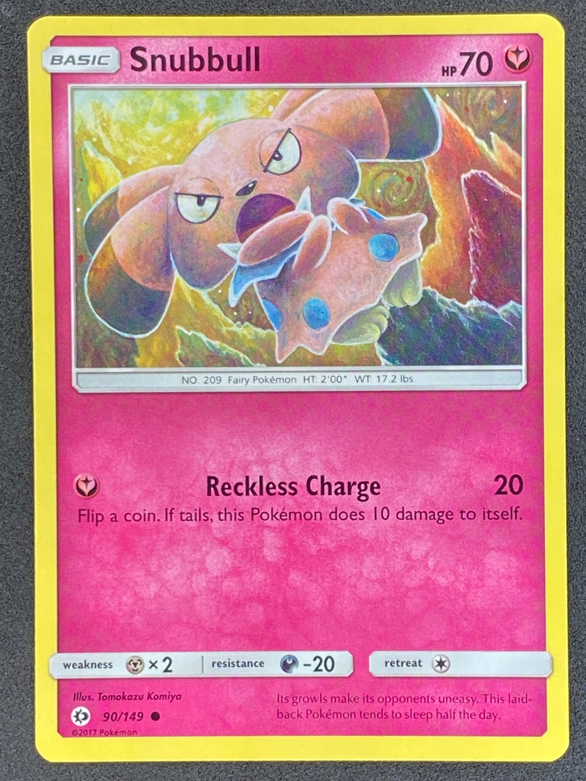 Pokémon Snubbull 90/149 SUM Sun & Moon LP/NM