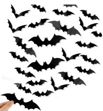Bats Wall Decor, 120 Pcs 3D Bat Halloween Decoration Stickers for Home Decor 4 S