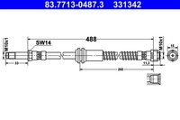 Bremsschlauch Ate 83.7713-0487.3 FüR X218 Cls Klasse W212 S212 Mercedes Model