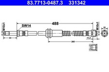 Bremsschlauch ATE 83.7713-0487.3 für X218 S212 CLS KLASSE W212 MERCEDES Model