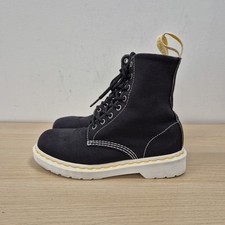 Stivaletti Dr Martens 1460 pagine vegan neri tela suola bianca taglia UK 6 EU 39