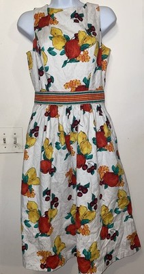 Eva Mendes Dress Womens 4 Fruit Floral Cotton Print
