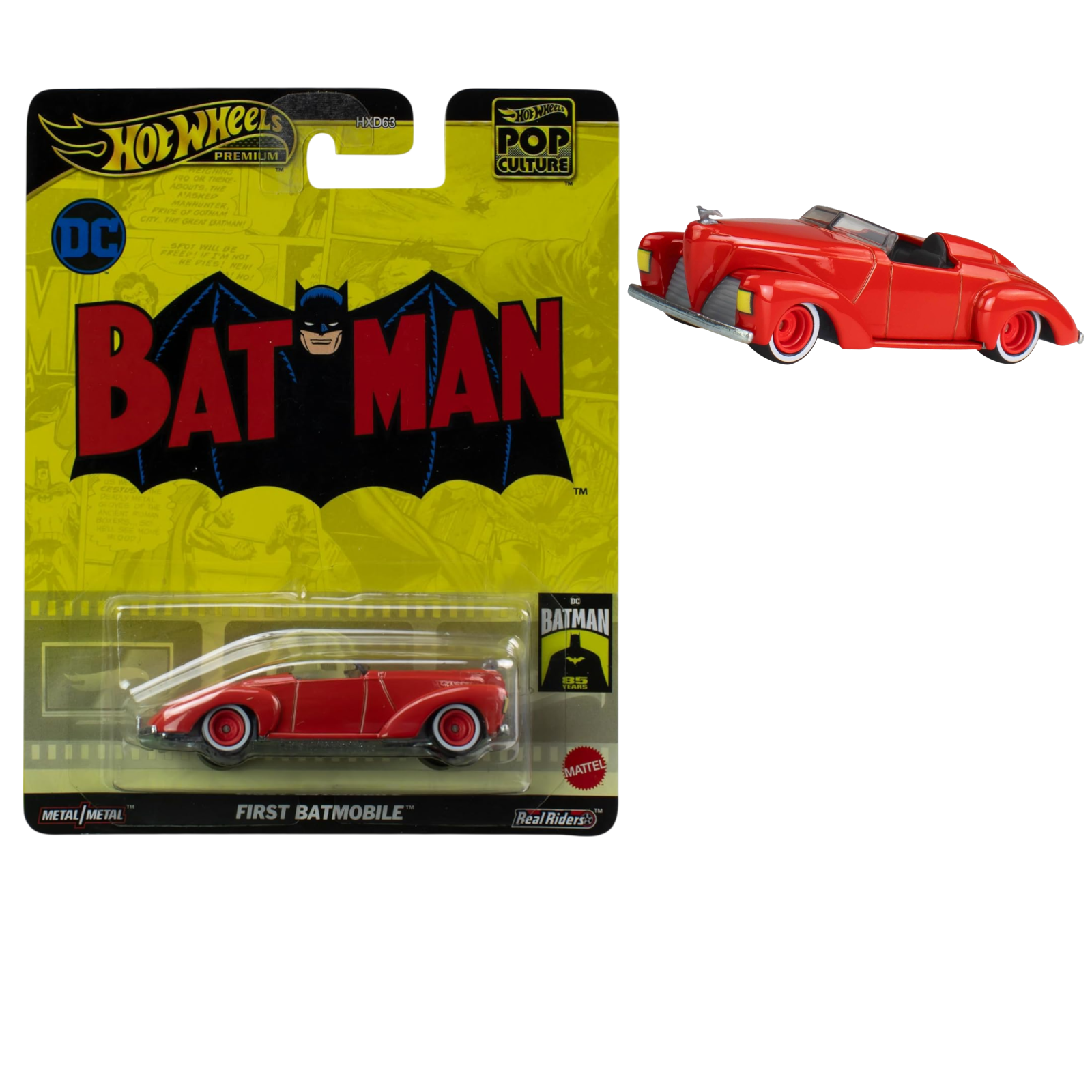 Hot Wheels Premium DC Batman 1st Batmobile Pop Culture Diecast HVJ40