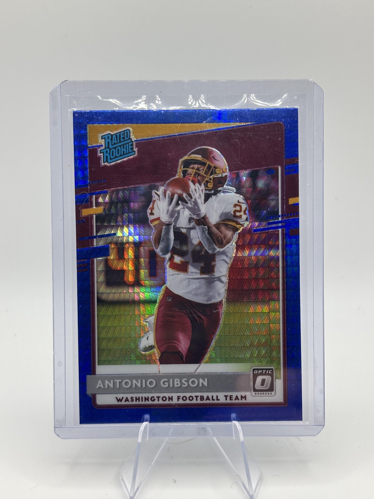 2020 Donruss Optic #185 Antonio Gibson Blue Hyper