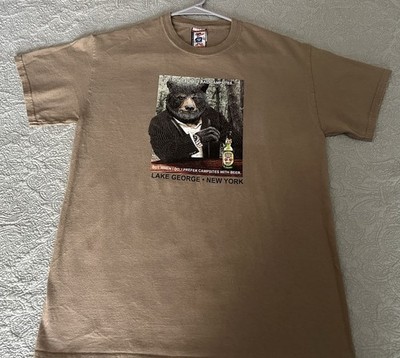 The Duck Co. Bears Raiding Campsite Lake George Sz Small Green Adult T-Shirt