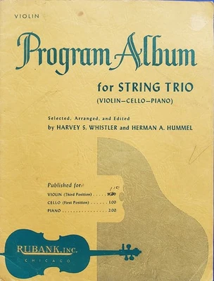 Violin-Cello-Piano Program Album for String Trio Sheet Music Lesson Book - Bild 1 von 4