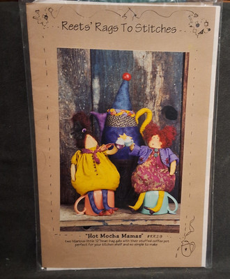 Reet's Rags To Stitches HOT MOCHA MAMAS #RR29 12'' Bean Bag Dolls NEW Patterns 