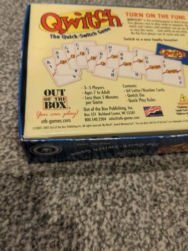 QWITCH - THE QUICK-SWITCH GAME - 2003 - 100% COMPLETE VG+ COND. GAMES 100 - Picture 7 of 9