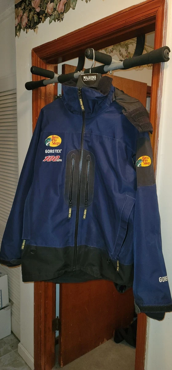 BASS PRO SHOPS NAVY 100MPH GORE-TEX RAIN JACKET WITH HOOD EXTRA LARGE TALL  XLT