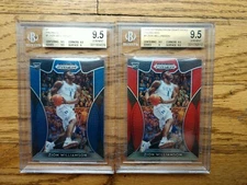 Lot (2) 2019 Panini PRIZM Draft Picks Zion Williamson BLUE & Red #1 RC  BGS 9.5