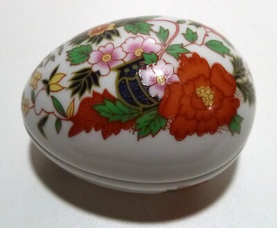 *VINTAGE* Decora LIMOGES Egg Jewelry / Trinket Box 3 1/4'' Made in France