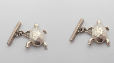 Cozzi Gioielli Turtle Tortoise Cufflinks 925 Sterling Silver Wedding