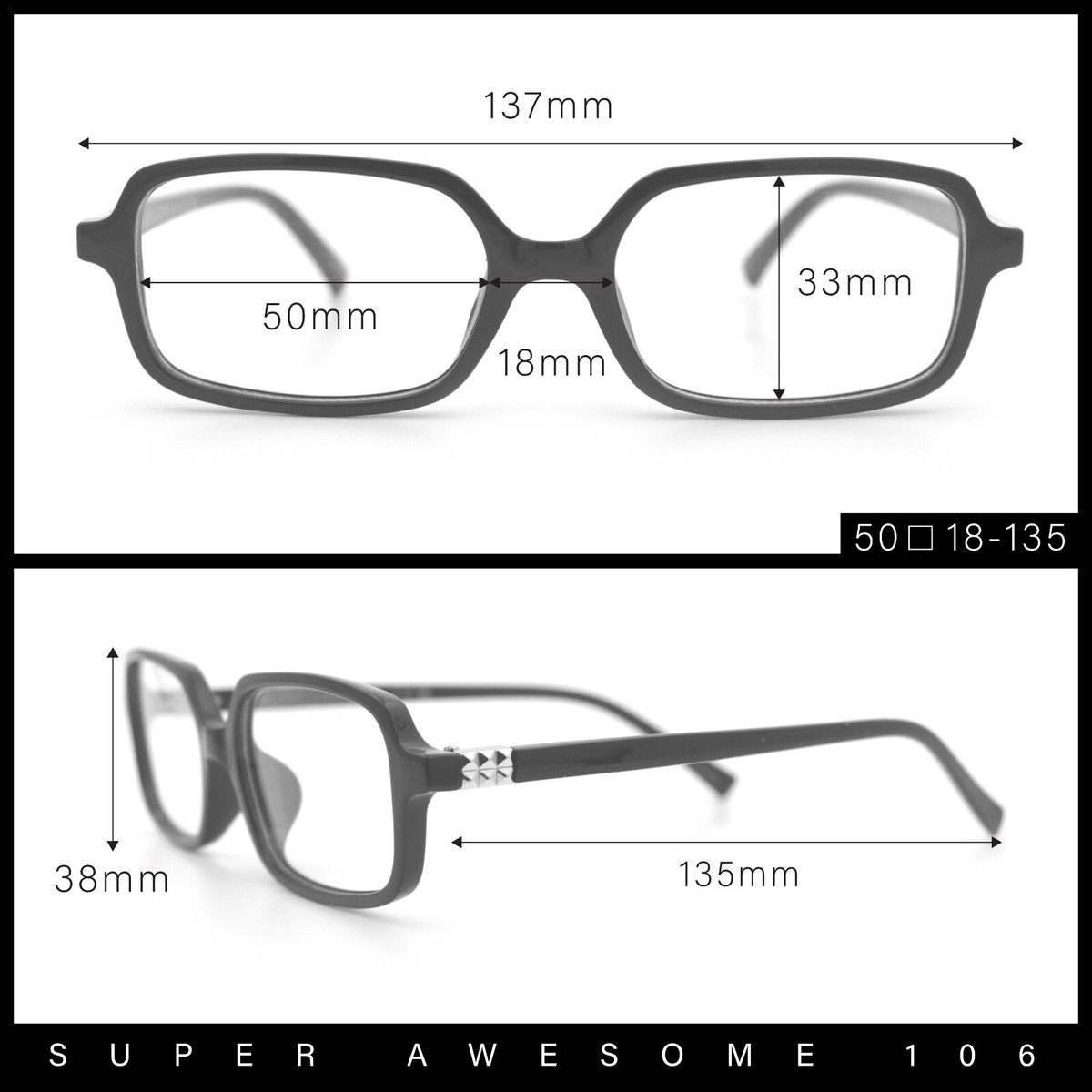 Womens Luxe Narrow Rectangle Plastic Blue Light Filter 