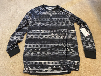 Haut Manches Longues LuLaRoe Mark 3 Boutons – Henley Noir Et Blanc – Taille 3X – Coton Confortable