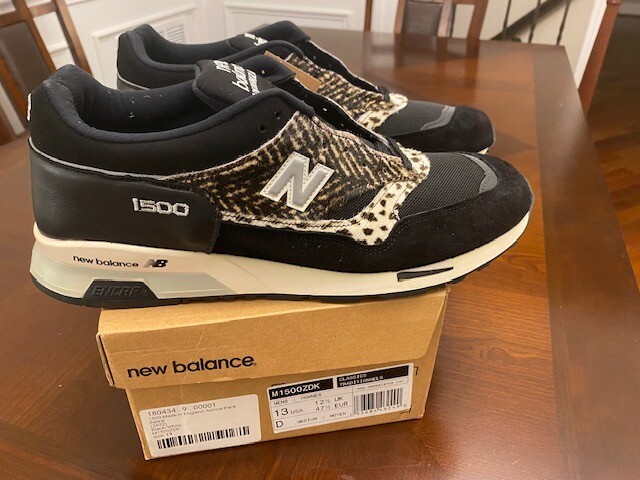 スニーカー New Balance M1500ZDK BLACK ANIMAL M1500ZDK] Size 13 US - New Balance 1500 Made in England 'Animal