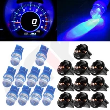 10x T10 LED Blue License Plate Instrument Cluster Dash Light Bulbs + Twist Lock