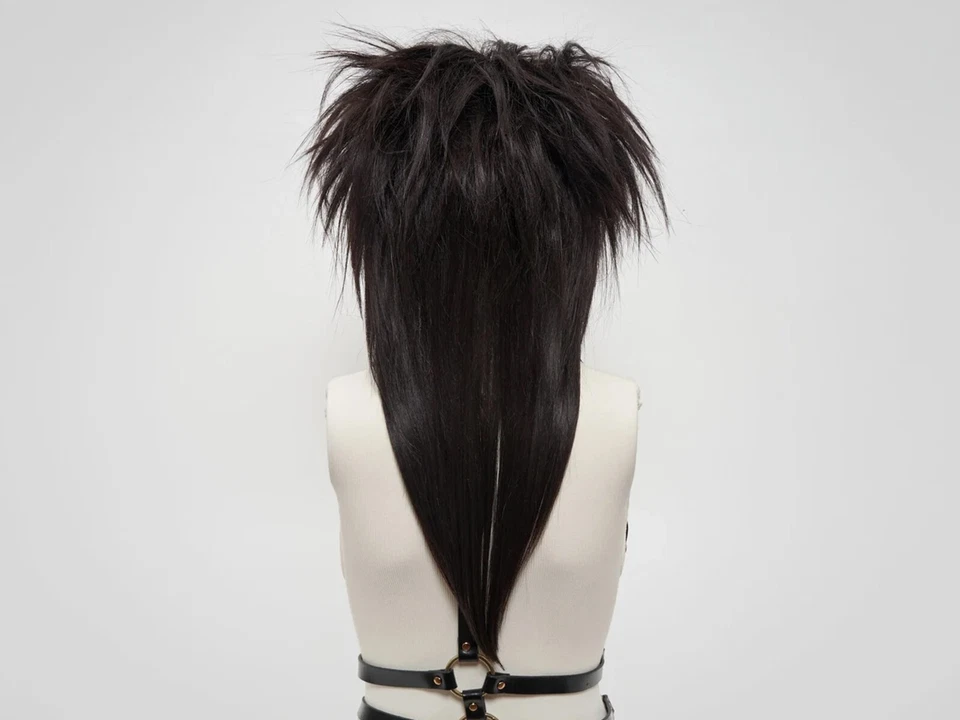 Brown Emo Wig Long, Alternative Scene Goth Wig, Chemo Alopecia Wig Side Bang - Image 4 of 4