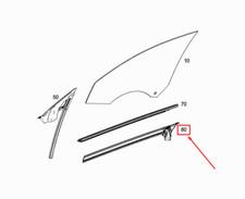 NEU MERCEDES-BENZ CLA C117 FENSTERDICHTSCHIENE VORNE RECHTS A1177250265 ORIGINAL
