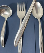 Oneida 1881 Rogers Surf Maid Cabana Pattern Serving Set Meat Fork Ladle Spoons