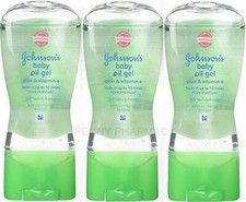 Johnson's Baby Oil Gel with Aloe Vera  Vitamin E 6.5oz 3 Pack 