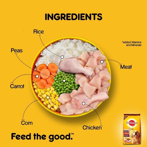 Pedigree Adult Dry Dog Food, Meat & Rice, 3kg Pack - free shipping - 第 4/4 張圖片