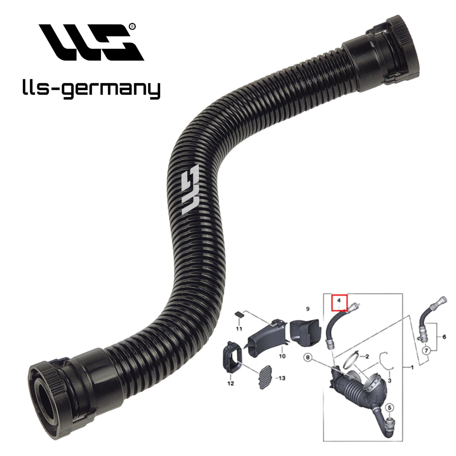 11157608144 Ventilation Hose for BMW 1 3 5' F20 F21 F30 F31 F35 F80