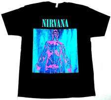 NIRVANA Silver T-shirt Grunge Rock Kurt Cobain Tee Men's M-2XL 100% Cotton New 