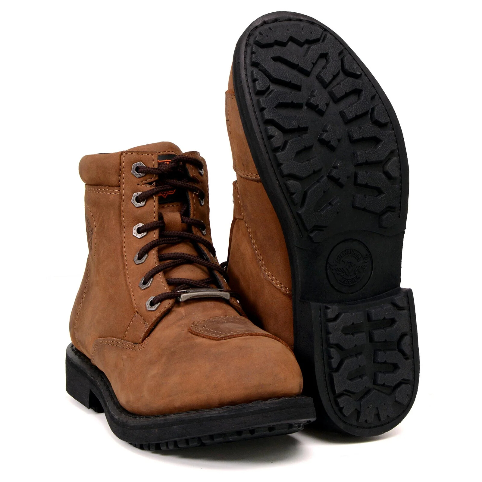 Женские ботинки для верховой езды на мотоцикле Crazy Horse коричневого цвета из натуральной винтажной кожи