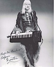 SINGER JAZZ MUSICIAN EDGAR WINTER SIGNED 8x10 PHOTO B W/COA JOHNNY 