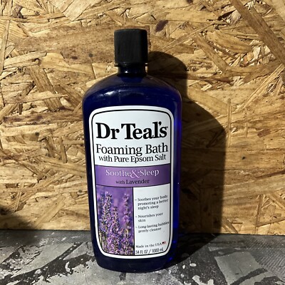 Dr Teal's Foaming Bath with Pure Epsom Salt Soothe & Sleep with Lavender 34 FLOZ