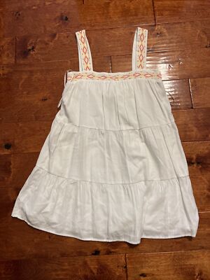 Francesca's Blue Rain Textured Midi Dress White Embroidery NWT $60 XS Boutique