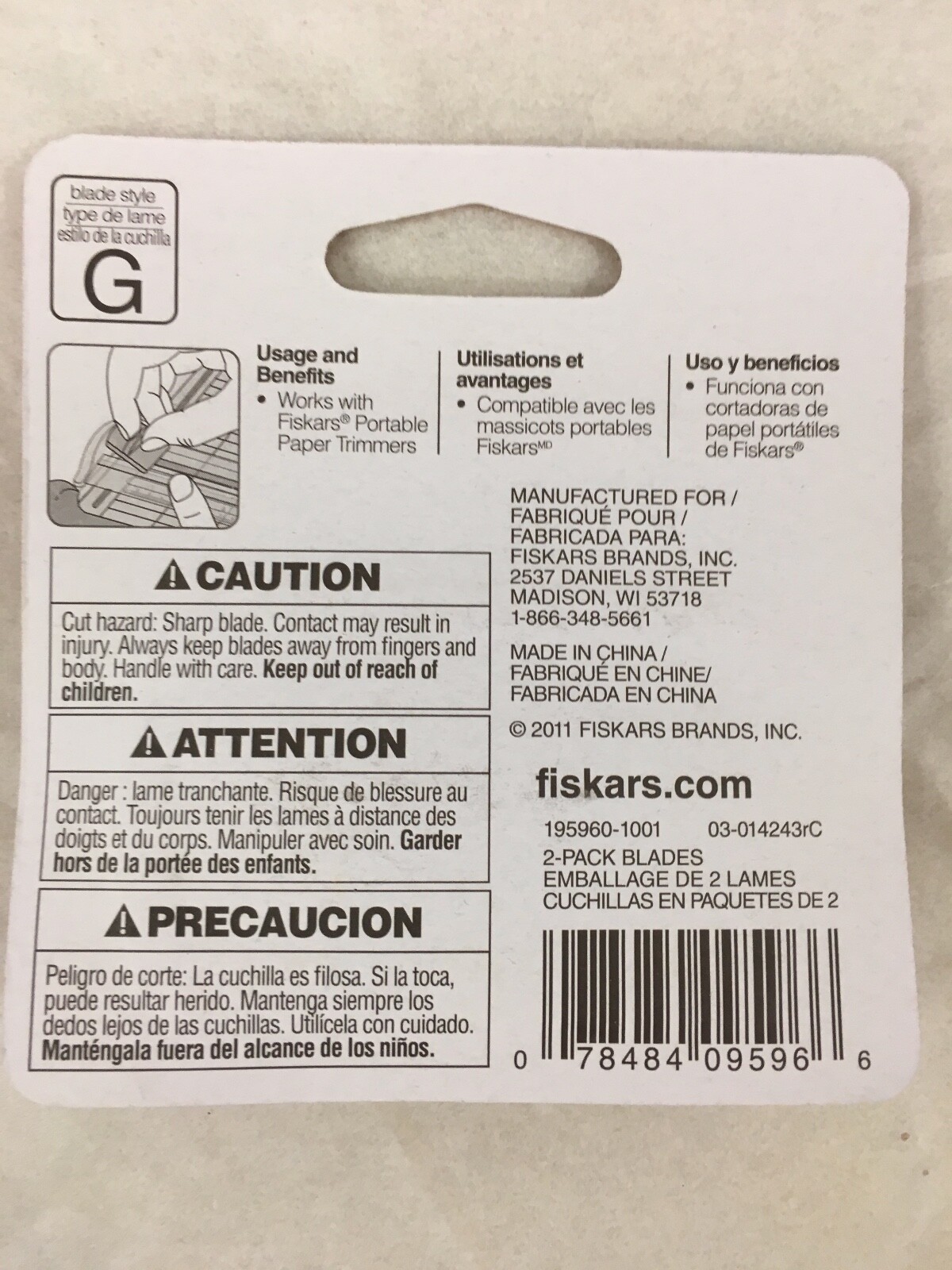 Fiskars Paper Trimmer Replacement Blades 2/Pkg Style G9596